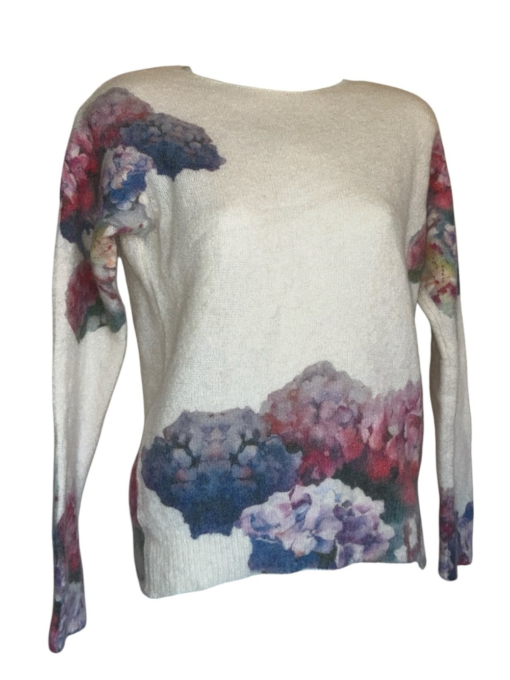 Bianci & Blu Sweater, Women's, S,  Cream with big Flowers. Made in Italy EUC